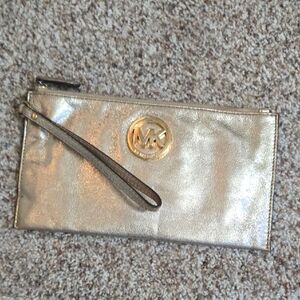 Michael Kors Gold Wristlet Clutch
